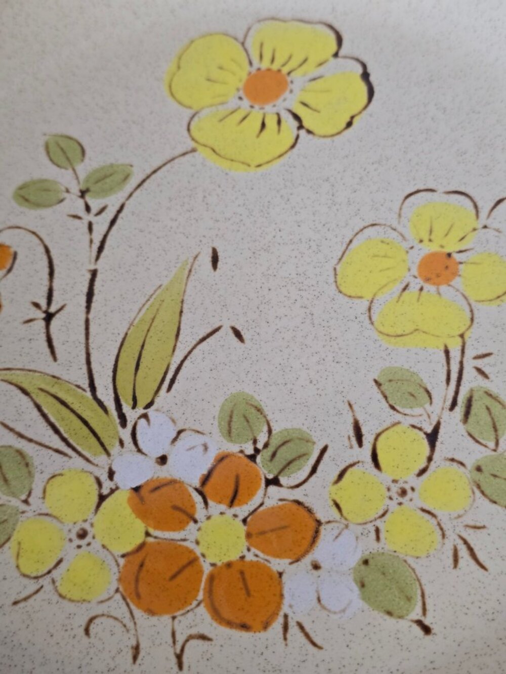 Vintage Floral Stoneware Dinner Hearthside Garden Festival Sunshine Flower 1970s - Picture 6 of 8
